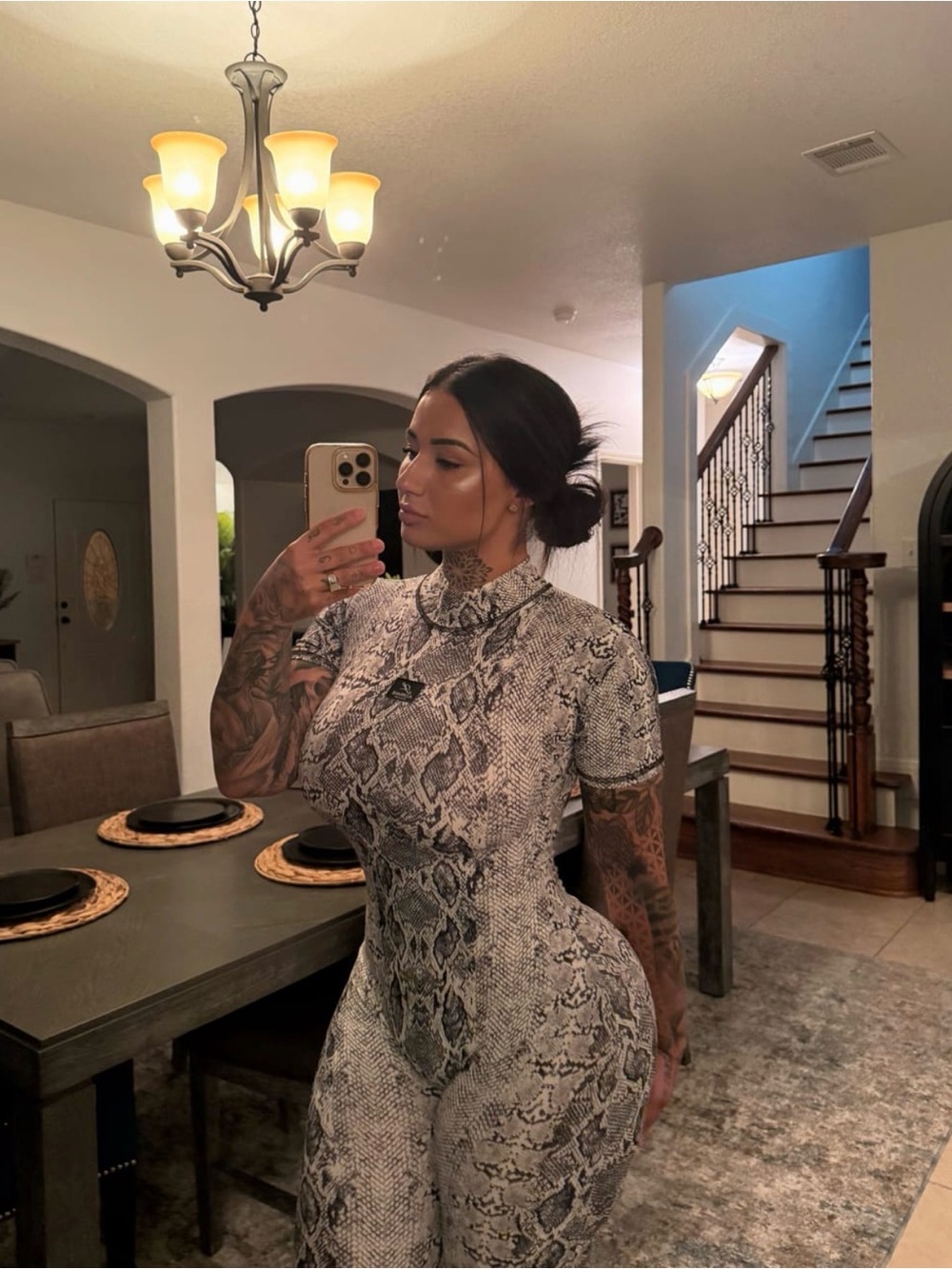 Jlorraine Snake Print Reptile Jumpsuit - Gray
